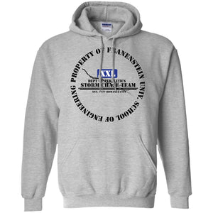 "Property of Frankenstein U. School of Engineering" - B Personal Designer Men's Women's Pullover Hoodie 8 oz.