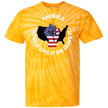“America” - Love it Live it or Leave it Custom Personalized T-shirts Men's Women's 100% Cotton Tie Dye T-Shirt