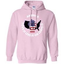 “America” - Love it Live it or Leave it Personal Designer long sleeve Hoodie Men's Women's Pullover Hoodie 8 oz.