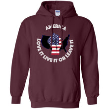 “America” - Love it Live it or Leave it Personal Designer long sleeve Hoodie Men's Women's Pullover Hoodie 8 oz.