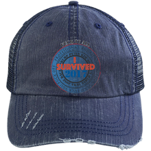 "Fuck It All - I Survived 2017" - Custom Design Distressed Unstructured Trucker Cap