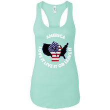 “America” - Love it Live it or Leave it Custom Personalized Ladies' Ideal Racerback Tank