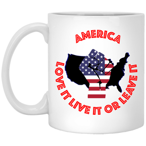 "America Love It Live It or Leave It" - Custom Personalized 11 oz. White Mug