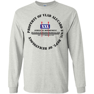 "Property Of Vlad  Alucard U Dept. of Hematology” -B Personal Designer long sleeve Hoodie Men's Women's LS Ultra Cotton T-Shirt