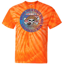 “America” - Kickin Ass Since & Takin Names With a Vengeance Since 1776 - Blue Custom Personalized T-shirts Men's Women's 100% Cotton Tie Dye T-Shirt