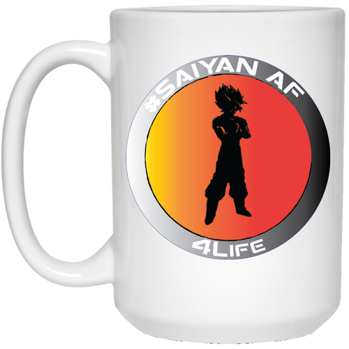 #Saiyan AF - W15W Personal Designer 15 oz. White Mug