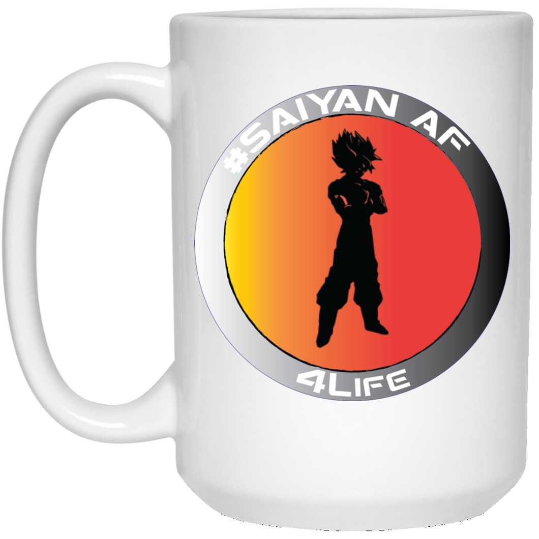 #Saiyan AF - W15W Personal Designer 15 oz. White Mug