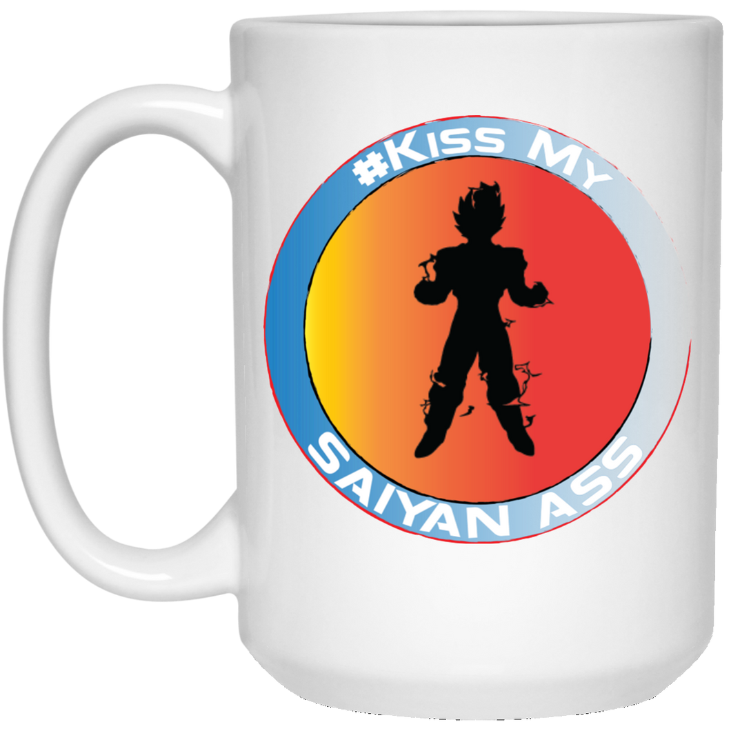 #Kiss My Saiyan Asss W11W Personal Designer 15 oz. White Mug