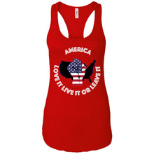 “America” - Love it Live it or Leave it Custom Personalized Ladies' Ideal Racerback Tank