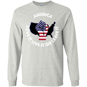 “America” - Love it Live it or Leave it Personal Designer long sleeve T-shirts Men's Women's LS Ultra Cotton T-Shirt
