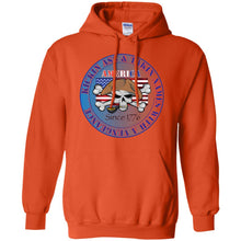 “America” - Kickin Ass Since & Takin Names With a Vengeance Since 1776 - Blue Personal Designer long sleeve Hoodie Men's Women's Pullover Hoodie 8 oz.