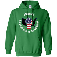 “America” - Love it Live it or Leave it Personal Designer long sleeve Hoodie Men's Women's Pullover Hoodie 8 oz.
