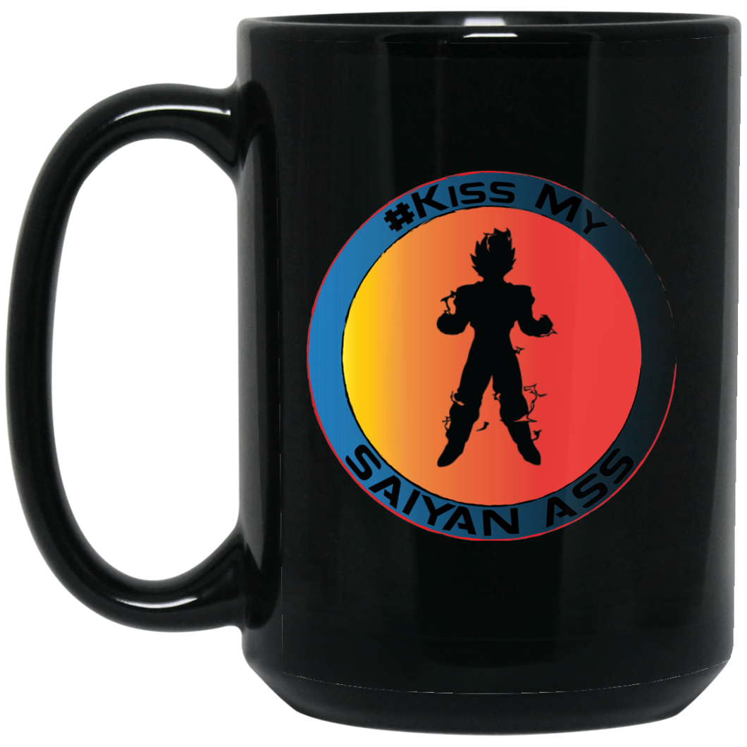 #Kiss My Saiyan Asss W15B Personal Designer 15 oz. Black Mug