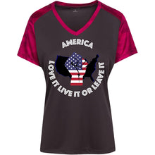“America” - Love it Live it or Leave it Custom Personalized T-shirts Men's Women's Ladies' CamoHex Colorblock T-Shirt