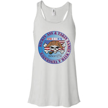 “America” - Kickin Ass Since & Takin Names With a Vengeance Since 1776 - Blue Custom Personalized T-Shirt Ladies' Bella + Canvas Flowy Racerback Tank