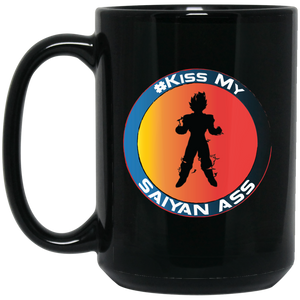 #Kiss My Saiyan Asss B15W Personal Designer 15 oz. Black Mug