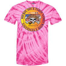 “America” - Kickin Ass Since & Takin Names With a Vengeance Since 1776 - Gold Custom Personalized T-shirts Men's Women's 100% Cotton Tie Dye T-Shirt