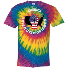 “America” - Love it Live it or Leave it Custom Personalized T-shirts Men's Women's 100% Cotton Tie Dye T-Shirt