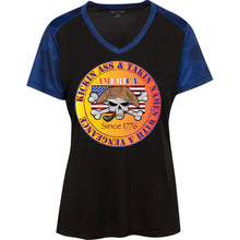 “America” - Kickin Ass Since & Takin Names With a Vengeance Since 1776 - Gold Custom Personalized T-shirts Men's Women's Ladies' CamoHex Colorblock T-Shirt