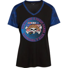 “America” - Kickin Ass Since & Takin Names With a Vengeance Since 1776 - Blue Custom Personalized T-shirts Men's Women's Ladies' CamoHex Colorblock T-Shirt