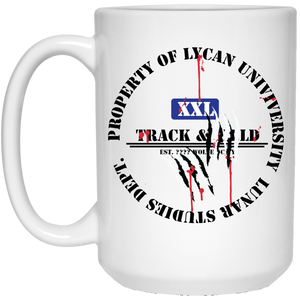 " Property of Lycan U. Lunar Studies" - MWB Personal Designer 15 oz. White Mug