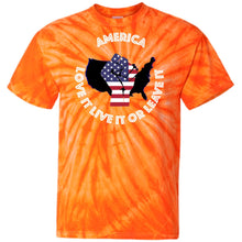 “America” - Love it Live it or Leave it Custom Personalized T-shirts Men's Women's 100% Cotton Tie Dye T-Shirt