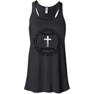 "Prayer Warrior" Take A Knee - Custom Personalized T-Shirt Ladies' Bella + Canvas Flowy Racerback Tank