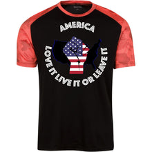 “America” - Love it Live it or Leave it Custom Personalized T-shirts Men's Women's CamoHex Colorblock T-Shirt