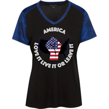 “America” - Love it Live it or Leave it Custom Personalized T-shirts Men's Women's Ladies' CamoHex Colorblock T-Shirt
