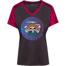 “America” - Kickin Ass Since & Takin Names With a Vengeance Since 1776 - Blue Custom Personalized T-shirts Men's Women's Ladies' CamoHex Colorblock T-Shirt