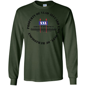 "Property Of Vlad  Alucard U Dept. of Hematology” -B Personal Designer long sleeve Hoodie Men's Women's LS Ultra Cotton T-Shirt