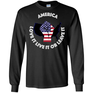 “America” - Love it Live it or Leave it Personal Designer long sleeve T-shirts Men's Women's LS Ultra Cotton T-Shirt