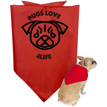 "Pugs Love 4Life" Custom Personalized Limited Edition One of a kind Doggie Bandana