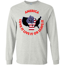 "America" Love It Live It or Leave It - Personal Designer long sleeve Hoodie Men's Women's LS Ultra Cotton T-Shirt