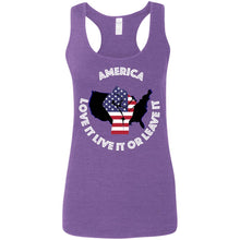 “America” - Love it Live it or Leave it Custom Personalized Ladies' Softstyle Racerback Tank