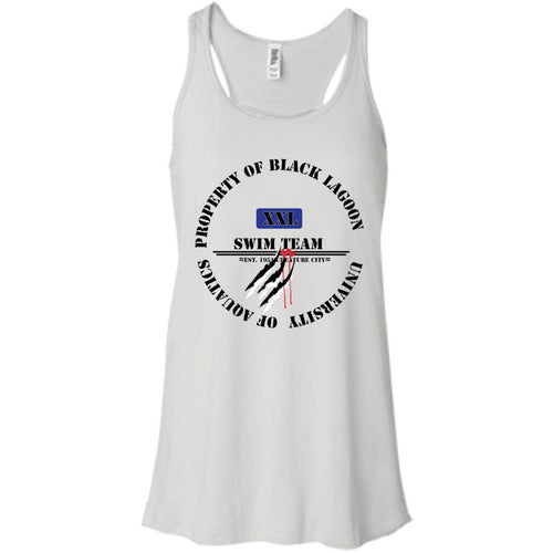 Property of Black Lagoon U. Swim Team - Custom Personalized T-Shirt Ladies' Bella + Canvas Flowy Racerback Tank