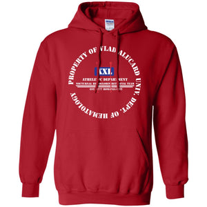 "Property Of Vlad U Dept. of Hematology” -W Personal Designer Men's Women's Pullover Hoodie 8 oz.