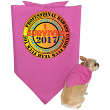 "Fuck Yeah - I Survived 2017" Cool Unique Designer Doggie Bandana