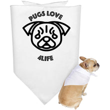 "Pugs Love 4Life" Custom Personalized Limited Edition One of a kind Doggie Bandana