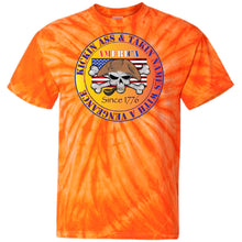 “America” - Kickin Ass Since & Takin Names With a Vengeance Since 1776 - Gold Custom Personalized T-shirts Men's Women's 100% Cotton Tie Dye T-Shirt