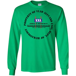 "Property Of Vlad  Alucard U Dept. of Hematology” -B Personal Designer long sleeve Hoodie Men's Women's LS Ultra Cotton T-Shirt