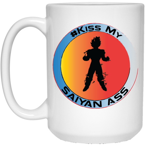 #Kiss My Saiyan Asss W15B Personal Designer 15 oz. White Mug