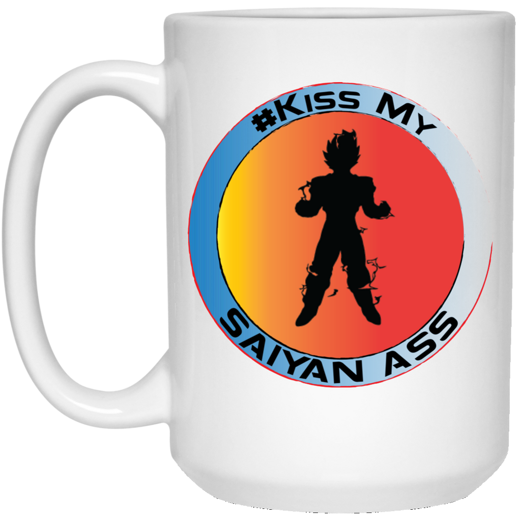 #Kiss My Saiyan Asss W15B Personal Designer 15 oz. White Mug