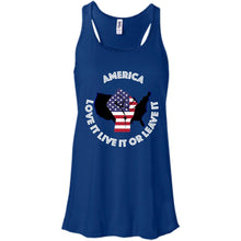 “America” - Love it Live it or Leave it Custom Personalized T-Shirt Ladies' Bella + Canvas Flowy Racerback Tank