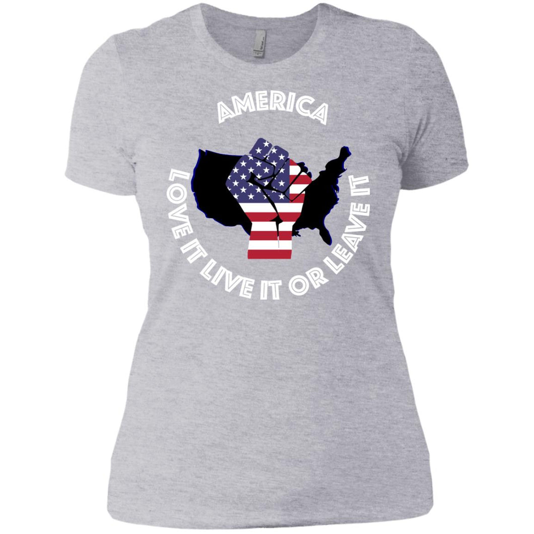 “America” - Love it Live it or Leave it Custom Personalized Ladies' Boyfriend T-Shirt