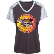 “America” - Kickin Ass Since & Takin Names With a Vengeance Since 1776 - Gold Custom Personalized T-shirts Men's Women's Ladies' CamoHex Colorblock T-Shirt