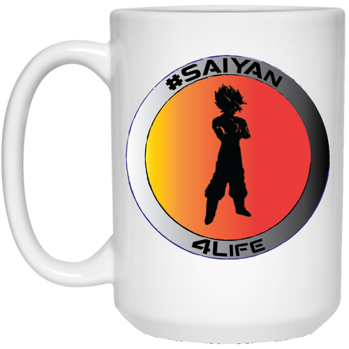 #Saiyan 4Life - W15B Personal Designer 15 oz. White Mug