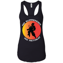 "No Surrender No Retreat - Saiyan" Custom Personalized T-shirts Ladies Ideal Racerback Tank