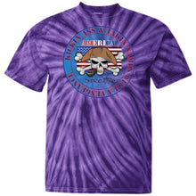 “America” - Kickin Ass Since & Takin Names With a Vengeance Since 1776 - Blue Custom Personalized T-shirts Men's Women's 100% Cotton Tie Dye T-Shirt
