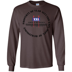 "Property Of Vlad  Alucard U Dept. of Hematology” -B Personal Designer long sleeve Hoodie Men's Women's LS Ultra Cotton T-Shirt
